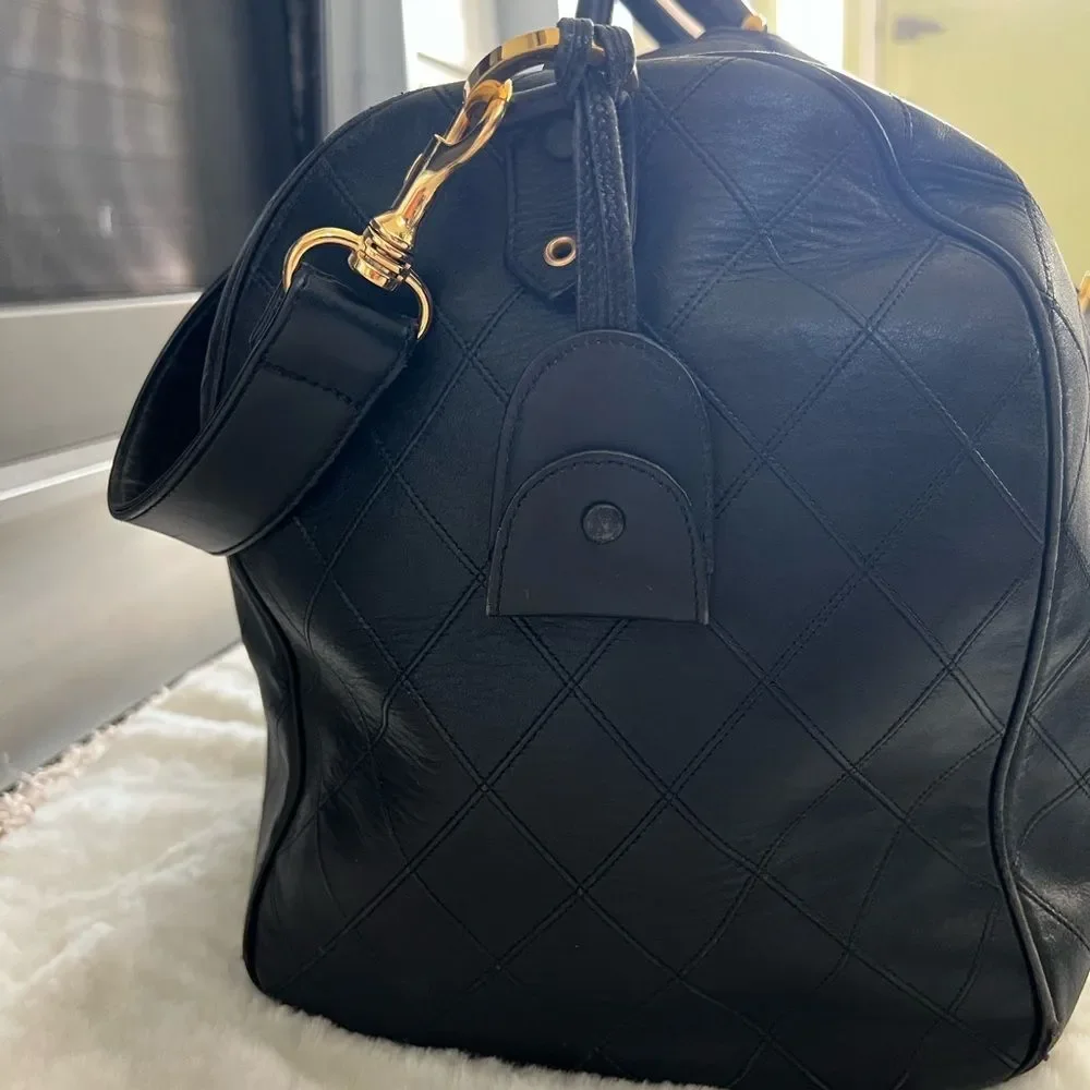 CHANEL Quilted Leather Boston Travel - Weekender Duffle Bag✨✨✨